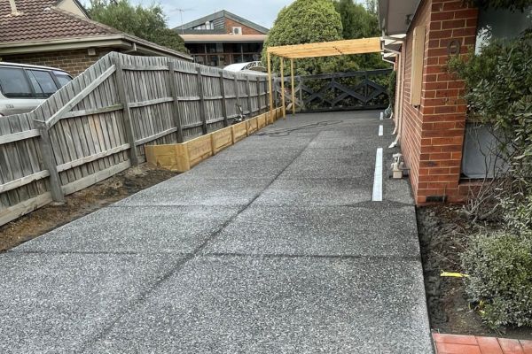 exposed aggregate concrete driveway Shepparton