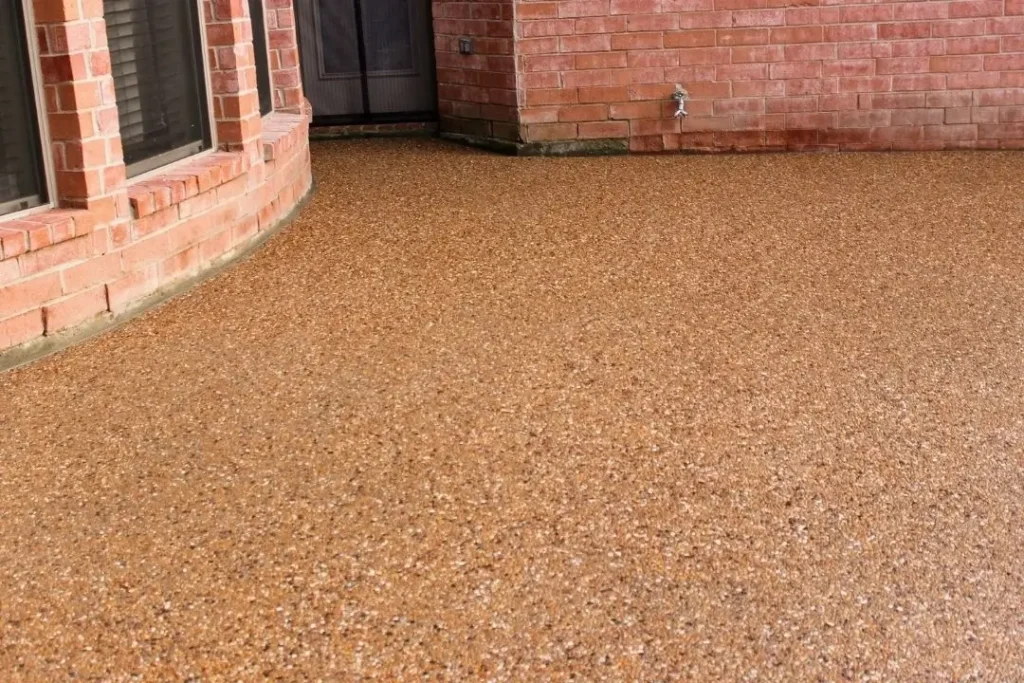 coloured concrete patio