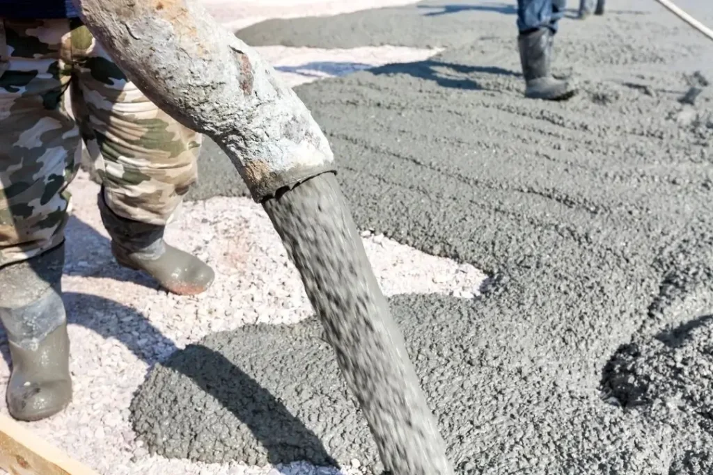 concrete being poured