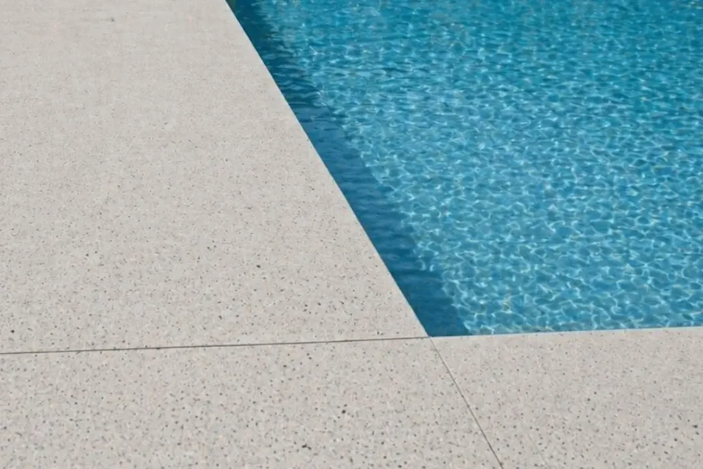 honed concrete pool surround